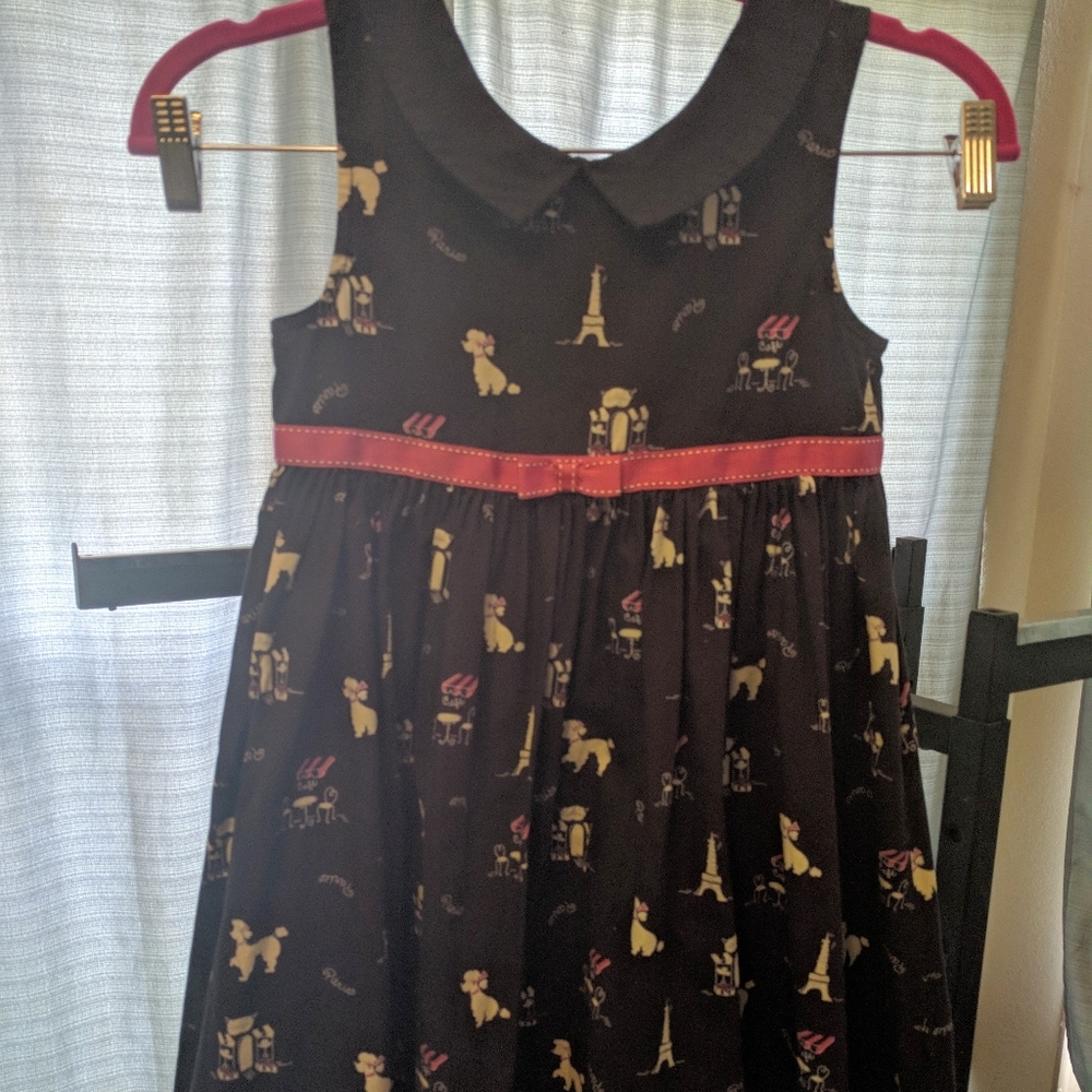 Gymboree poodle in Paris cafe dress
